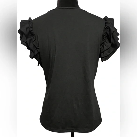 Ladies tiered ruffle sleeve shirt - Picture 4 of 6